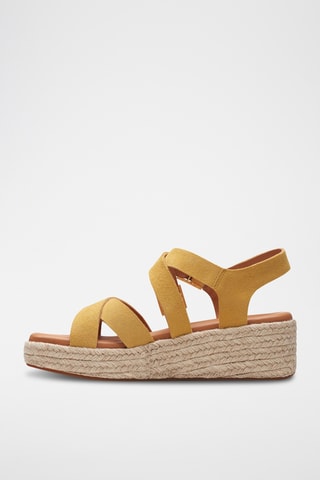 Sandalias de nobuk de cuña Kimmei Buckle - Amarillo