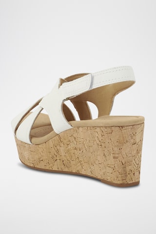 Sandalias de piel de cuña Rose Erin - Blanco