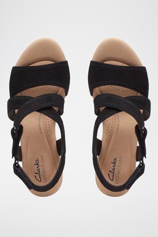Sandalias de nobuk de cuña Rose Way - Negro