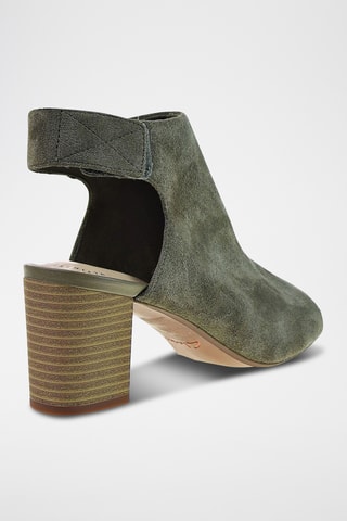 Sandalias de nobuk de tacón Deva - Verde oliva