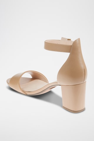 Sandalias de piel de tacón Deva - Camel