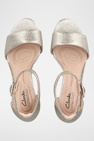 Sandalias de piel de tacón Deva - Dorado