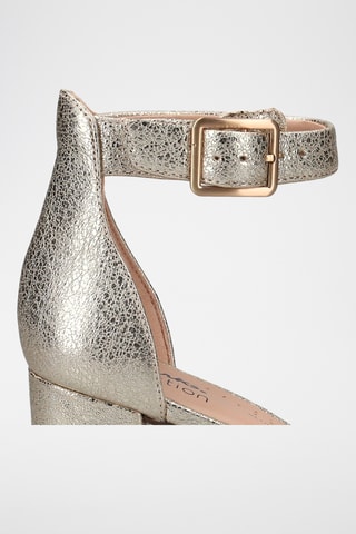 Sandalias de piel de tacón Deva - Dorado