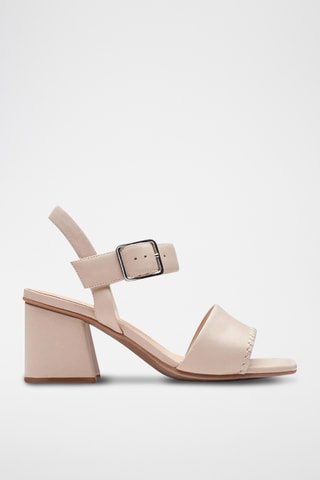 Sandalias de piel de tacón Siara65 Buckle - Beige