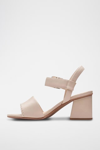 Sandalias de piel de tacón Siara65 Buckle - Beige