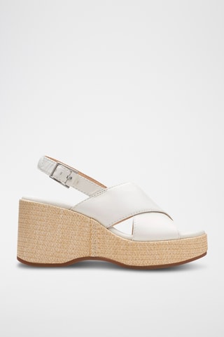 Sandalias de piel de cuña Manon Wish - Blanco