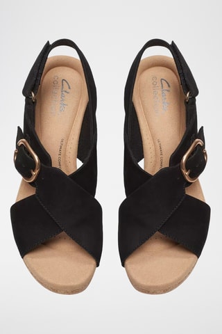 Sandalias de nobuk de tacón Giselle - Negro