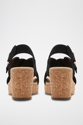 Sandalias de nobuk de tacón Giselle - Negro