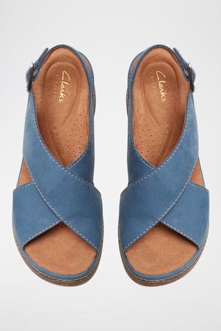 Sandalias de nobuk de cuña Kassanda - Azul cobalto