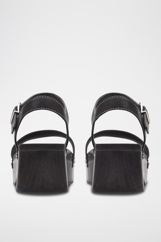 Sandalias de piel de tacón Sivanne Bay - Negro
