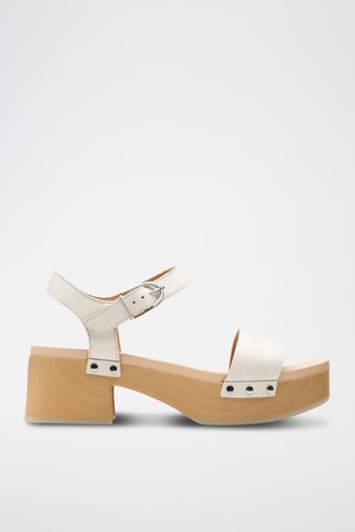 Sandalias de piel de tacón Sivanne Bay - Marfil