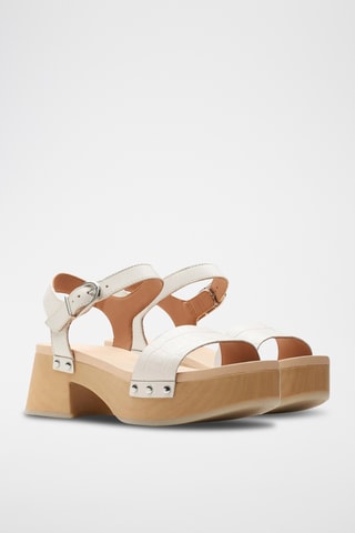 Sandalias de piel de tacón Sivanne Bay - Marfil