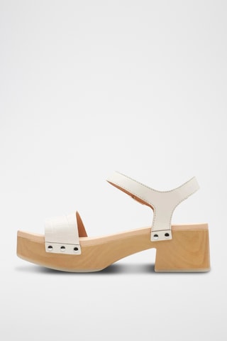 Sandalias de piel de tacón Sivanne Bay - Marfil