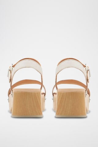 Sandalias de piel de tacón Sivanne Bay - Marfil