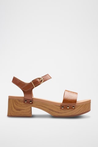 Sandalias de piel de tacón Sivanne Bay - Marrón claro