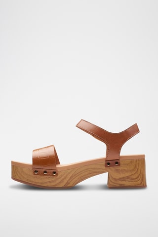 Sandalias de piel de tacón Sivanne Bay - Marrón claro