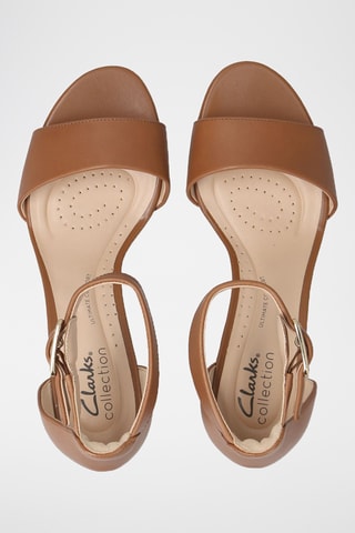 Sandalias de piel de tacón Deva - Camel