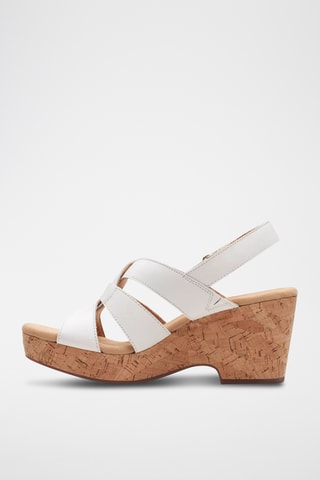 Sandalias de piel de tacón Giselle - Blanco