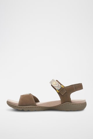 Sandalias de nobuk Amanda - Verde oliva