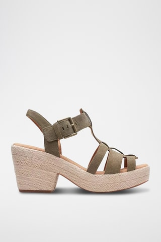 Sandalias de nobuk de tacón Maritsa 70 - Verde oliva