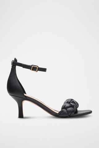 Sandalias de piel de tacón Amali - Negro