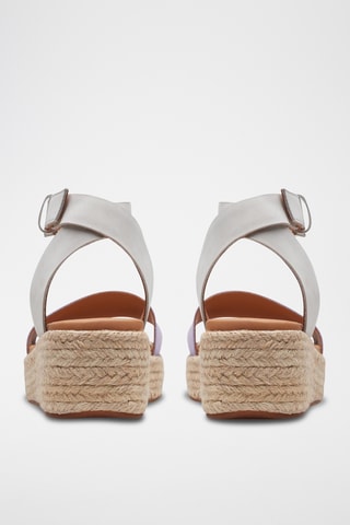 Sandalias de nobuk de cuña Kimmei Ivy - Violeta y blanco
