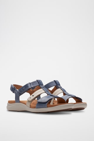 Sandalias de piel Kitly Step - Azul cobalto y gris claro