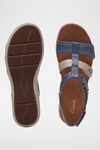 Sandalias de piel Kitly Step - Azul cobalto y gris claro