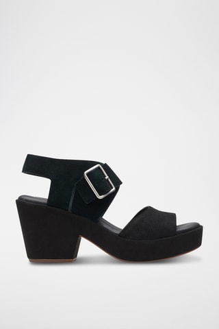 Sandalias de nobuk de tacón KimmeiHi Strap - Negro
