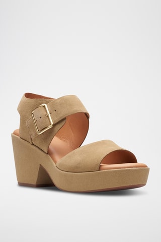 Sandalias de nobuk de tacón KimmeiHi Strap - Camel