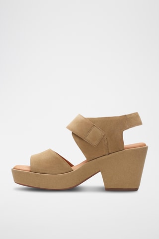 Sandalias de nobuk de tacón KimmeiHi Strap - Camel