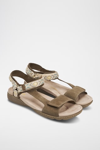 Sandalias de nobuk Amanda - Verde oliva