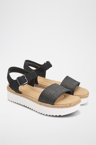 Sandalias de piel con plataforma Lana Shore - Negro