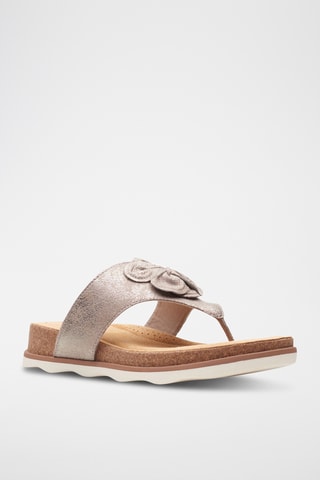 Chanclas de piel Brynn - Topo