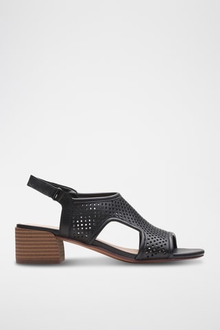 Sandalias de piel de tacón Caroleigh - Negro