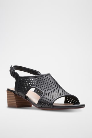 Sandalias de piel de tacón Caroleigh - Negro