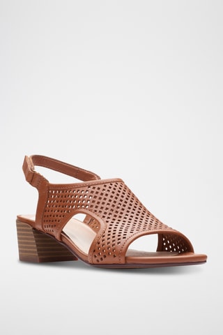 Sandalias de piel de tacón Caroleigh - Marrón claro