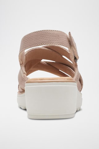 Sandalias de piel de cuña Jillian - Beige
