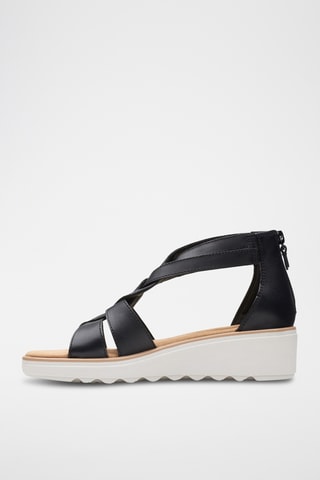 Sandalias de piel de cuña Jillian - Negro