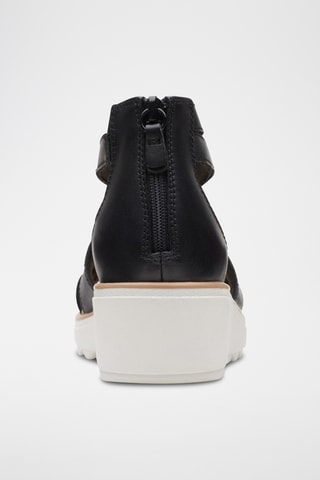 Sandalias de piel de cuña Jillian - Negro