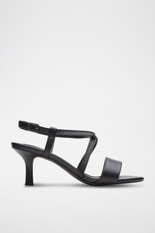 Sandalias de piel de tacón Amali - Negro