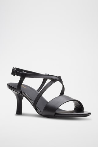 Sandalias de piel de tacón Amali - Negro