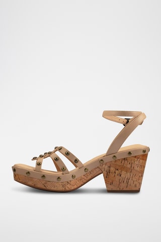 Sandalias de piel de tacón Maritsa 70 - Topo