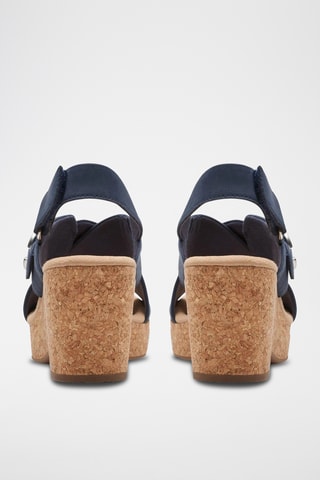 Sandalias de nobuk de tacón Giselle - Azul marino