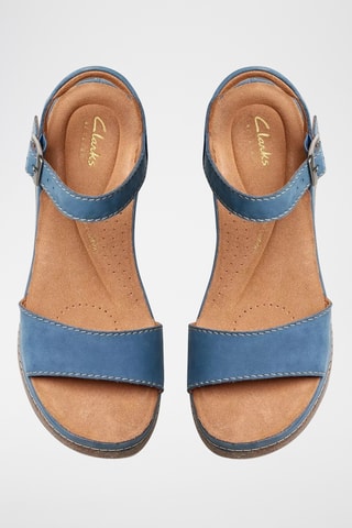 Sandalias de nobuk de cuña Kassanda - Azul cobalto