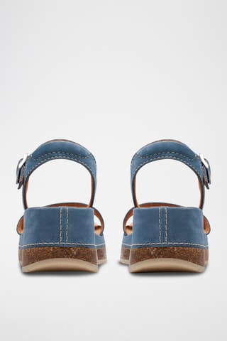 Sandalias de nobuk de cuña Kassanda - Azul cobalto