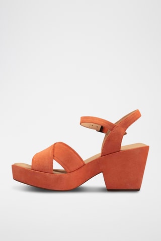 Sandalias de nobuk de tacón Maritsa 70strap - Naranja