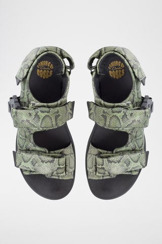 Sandalias de piel Cur - Verde oliva