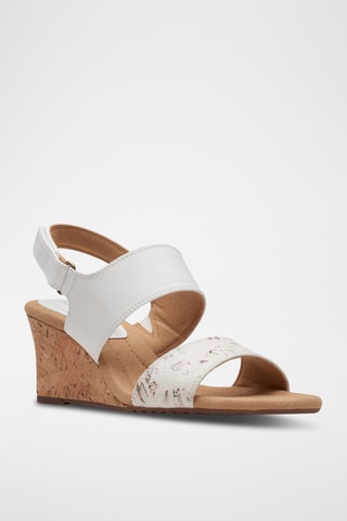 Sandalias de piel de cuña Kyarra Faye - Blanco