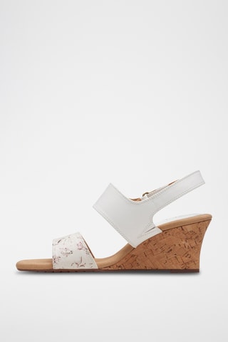 Sandalias de piel de cuña Kyarra Faye - Blanco